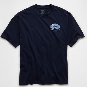 American Eagle AE Snoopy Boxy Navy Blue Apres Ski Club T-Shirt M